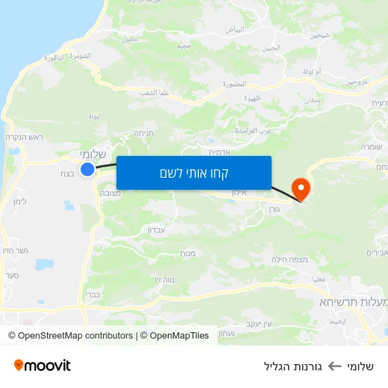 מפת שלומי לגורנות הגליל