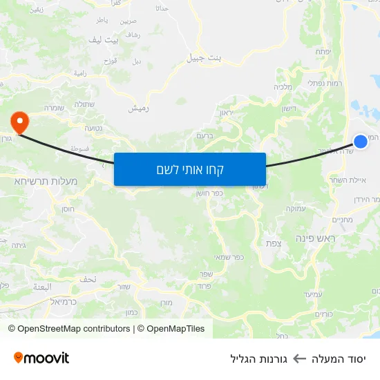 מפת יסוד המעלה לגורנות הגליל