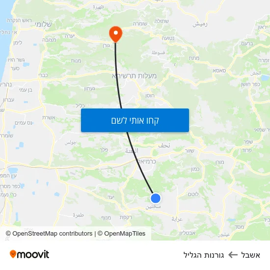 מפת אשבל לגורנות הגליל