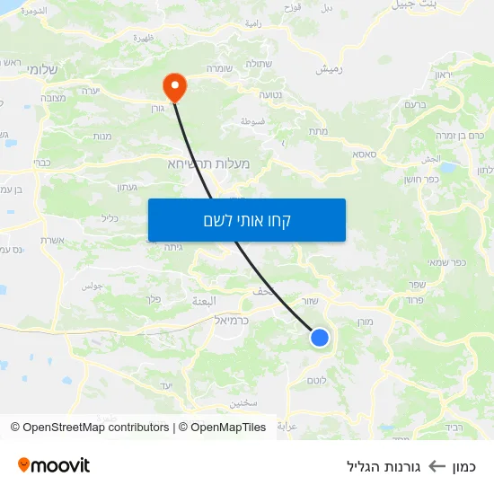 מפת כמון לגורנות הגליל