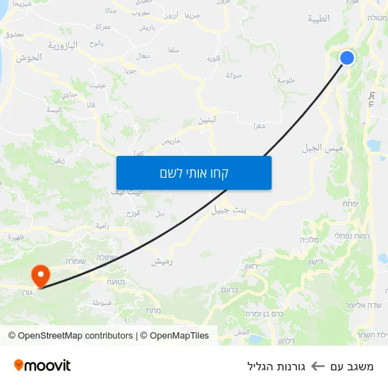 מפת משגב עם לגורנות הגליל