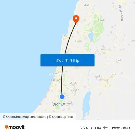 מפת גבעת ישעיהו לגורנות הגליל