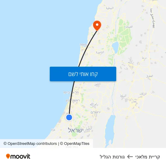 מפת קריית מלאכי לגורנות הגליל