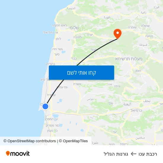 מפת רכבת עכו לגורנות הגליל