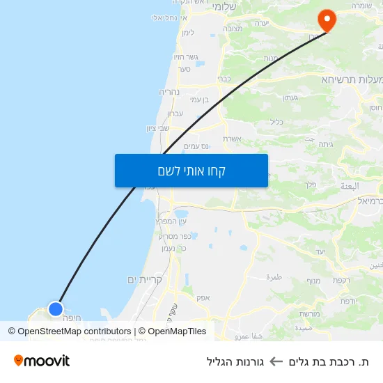 מפת ת. רכבת בת גלים לגורנות הגליל