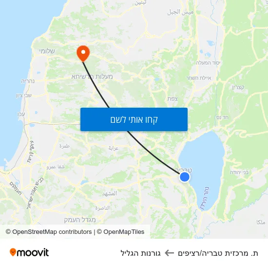 מפת ת. מרכזית טבריה/רציפים לגורנות הגליל
