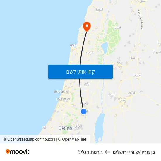 מפת בן גוריון/שערי ירושלים לגורנות הגליל