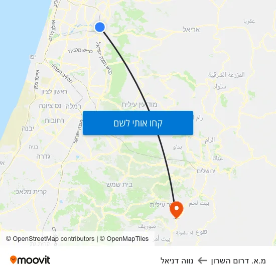 מפת מ.א. דרום השרון לנווה דניאל