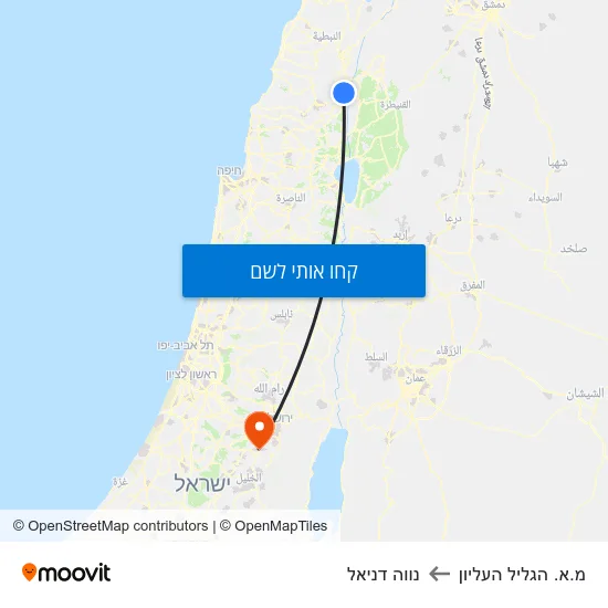 מפת מ.א. הגליל העליון לנווה דניאל