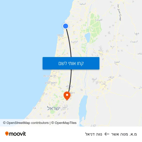מפת מ.א. מטה אשר לנווה דניאל