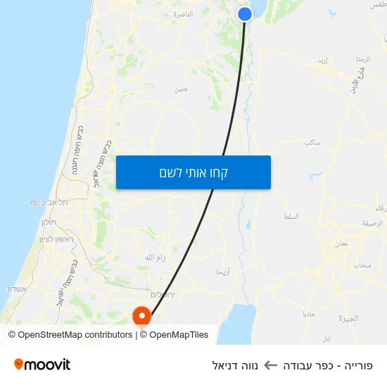 מפת פורייה - כפר עבודה לנווה דניאל