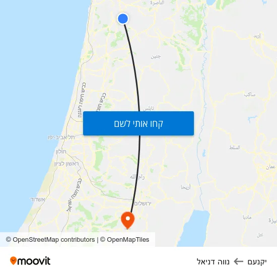 מפת יקנעם לנווה דניאל