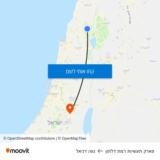 מפת פארק תעשיות רמת דלתון לנווה דניאל