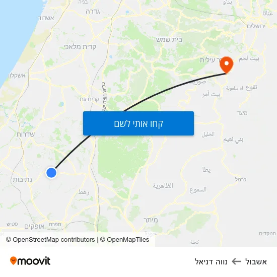 מפת אשבול לנווה דניאל