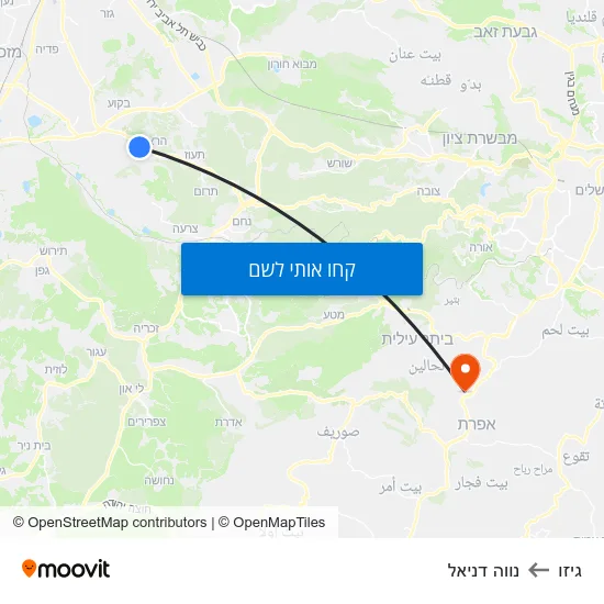 מפת גיזו לנווה דניאל