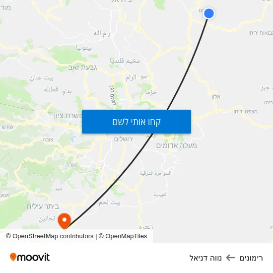 מפת רימונים לנווה דניאל