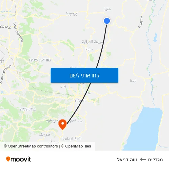 מפת מגדלים לנווה דניאל