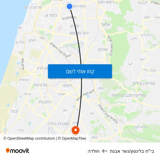 מפת בי''ח בלינסון/גשר אבנת לחולדה