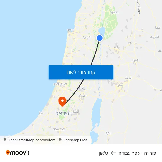 מפת פורייה - כפר עבודה לגלאון