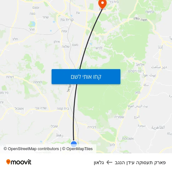 מפת פארק תעסוקה עידן הנגב לגלאון