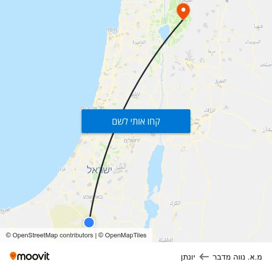 מפת מ.א. נווה מדבר ליונתן