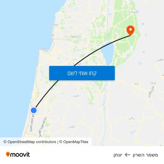 מפת משמר השרון ליונתן