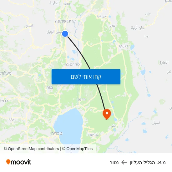 מפת מ.א. הגליל העליון לנטור