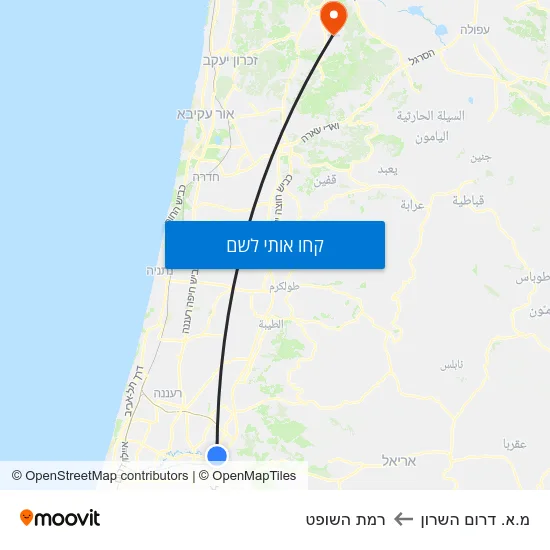 מפת מ.א. דרום השרון לרמת השופט
