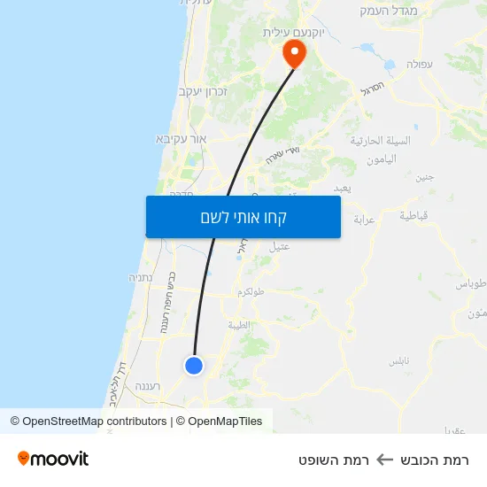 מפת רמת הכובש לרמת השופט