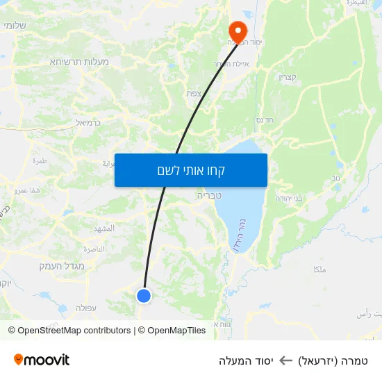 מפת טמרה (יזרעאל) ליסוד המעלה