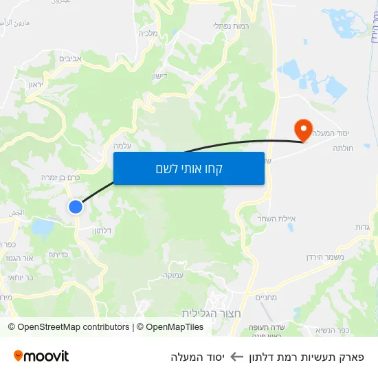 מפת פארק תעשיות רמת דלתון ליסוד המעלה