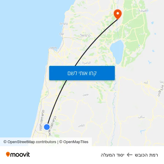 מפת רמת הכובש ליסוד המעלה