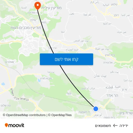 מפת ידידה לחשמונאים