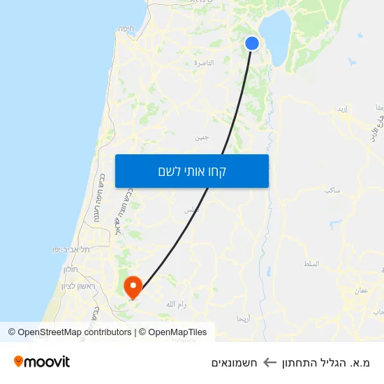 מפת מ.א. הגליל התחתון לחשמונאים
