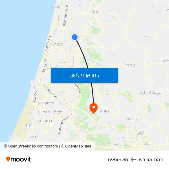 מפת רמת הכובש לחשמונאים