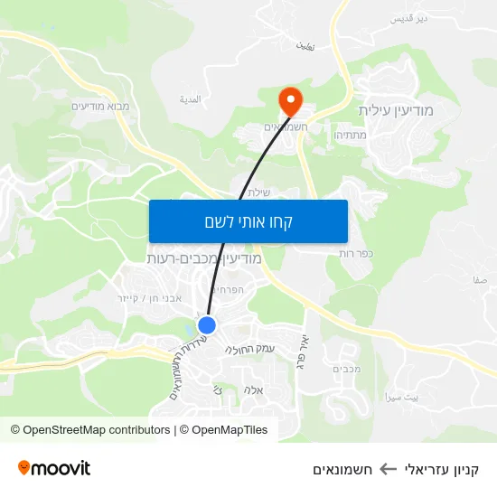 מפת קניון עזריאלי לחשמונאים