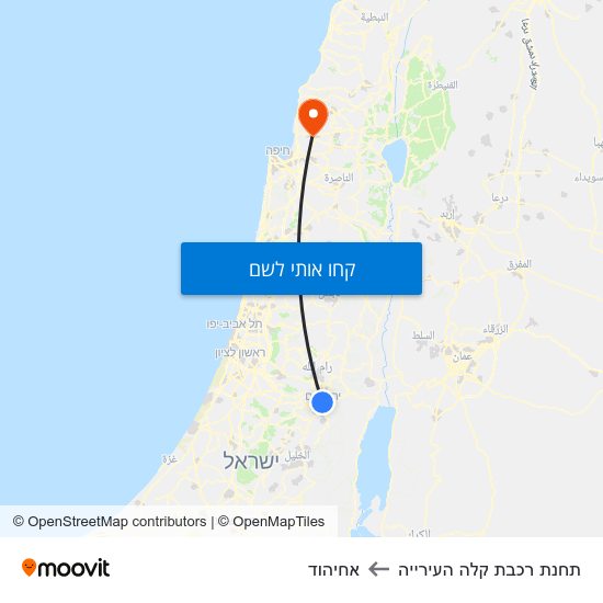 מפת תחנת רכבת קלה העירייה לאחיהוד