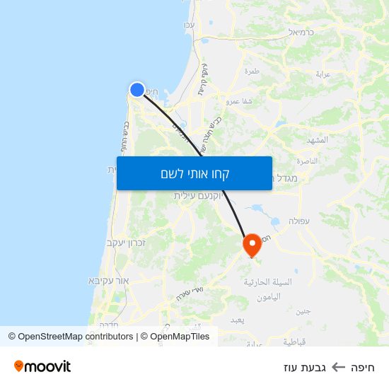 מפת חיפה לגבעת עוז