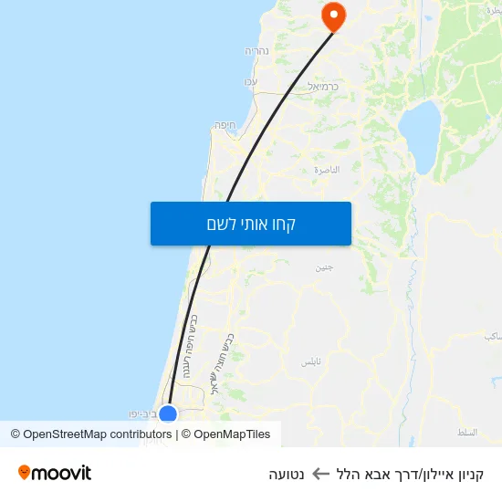 מפת קניון איילון/דרך אבא הלל לנטועה