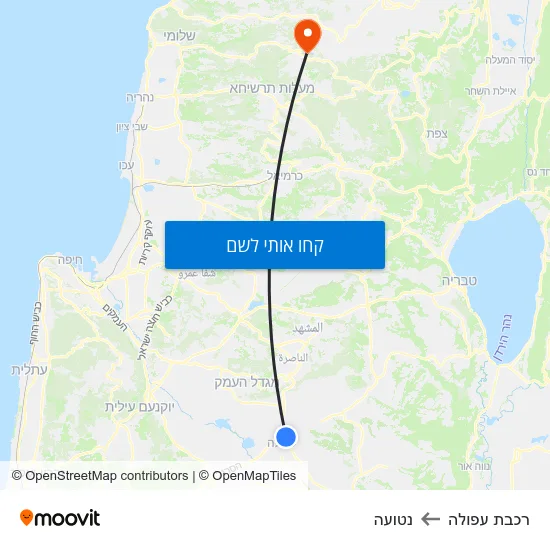מפת רכבת עפולה לנטועה
