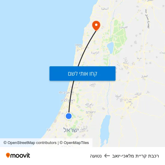 מפת רכבת קריית מלאכי-יואב לנטועה
