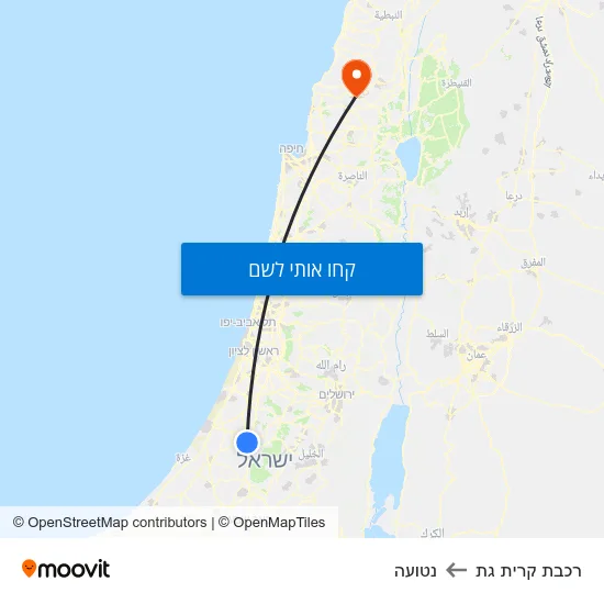 מפת רכבת קרית גת לנטועה