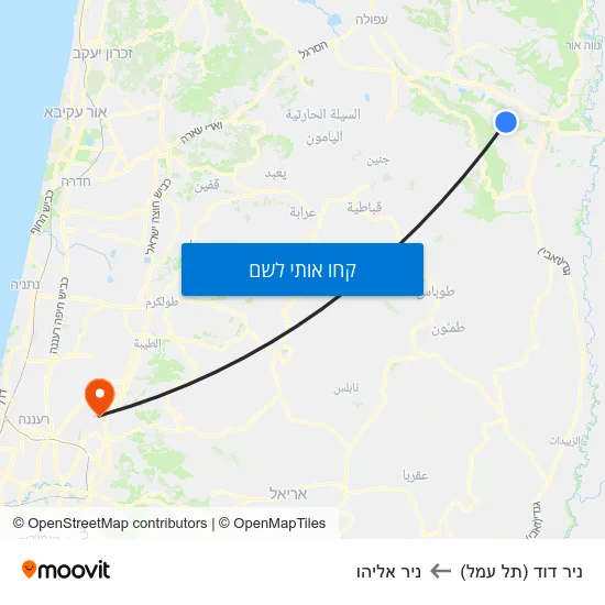 מפת ניר דוד (תל עמל) לניר אליהו