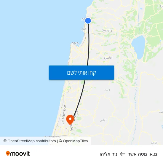 מפת מ.א. מטה אשר לניר אליהו