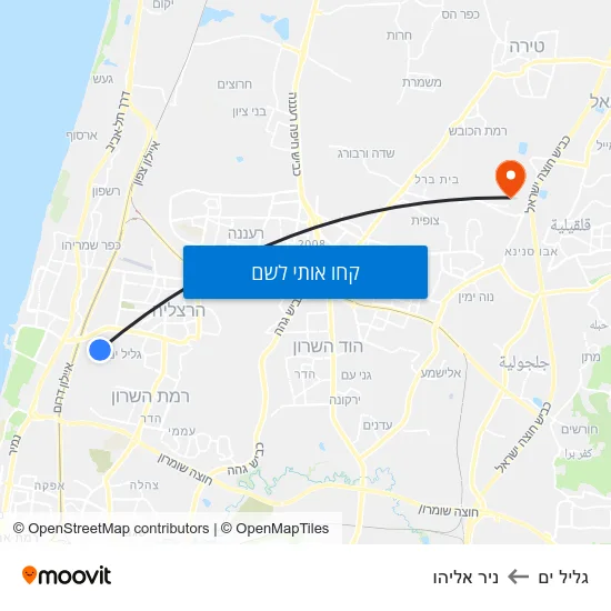 מפת גליל ים לניר אליהו