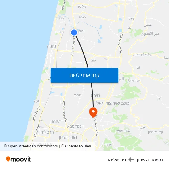 מפת משמר השרון לניר אליהו