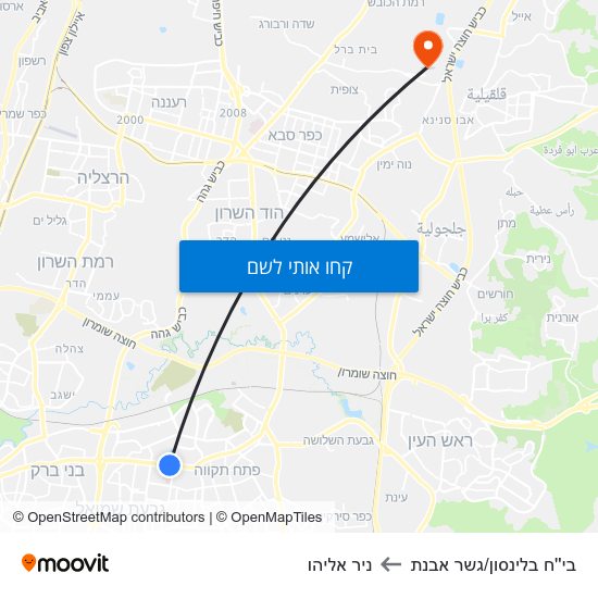 מפת בי''ח בלינסון/גשר אבנת לניר אליהו