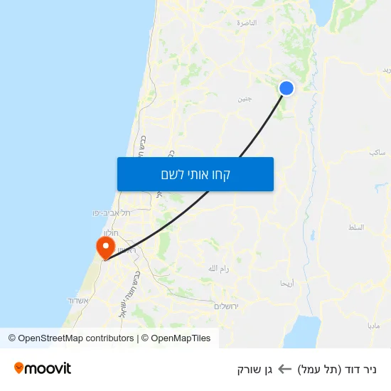 מפת ניר דוד (תל עמל) לגן שורק