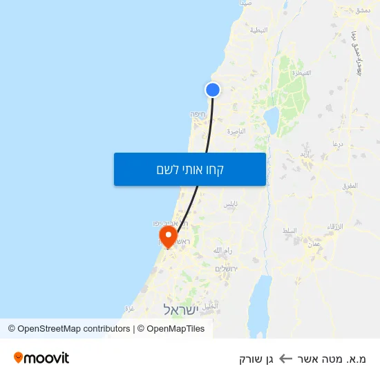 מפת מ.א. מטה אשר לגן שורק