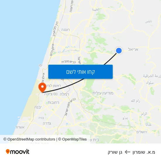 מפת מ.א. שומרון לגן שורק